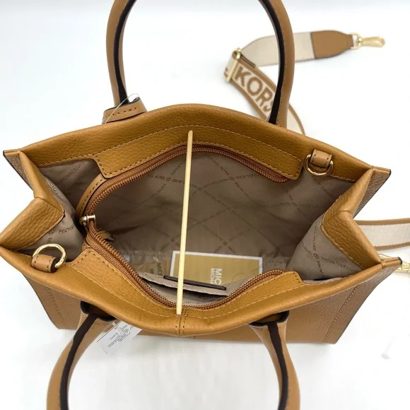 Michael Kors Small Mirella Pebbled Leather Top Zip Crossbody Bag - Picture 8 of 9